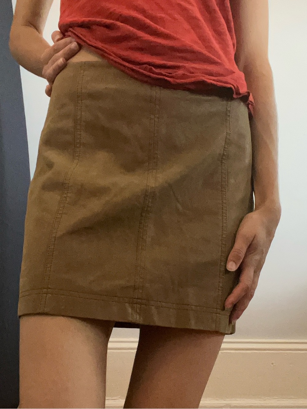 Free People Brown Mini Skirt